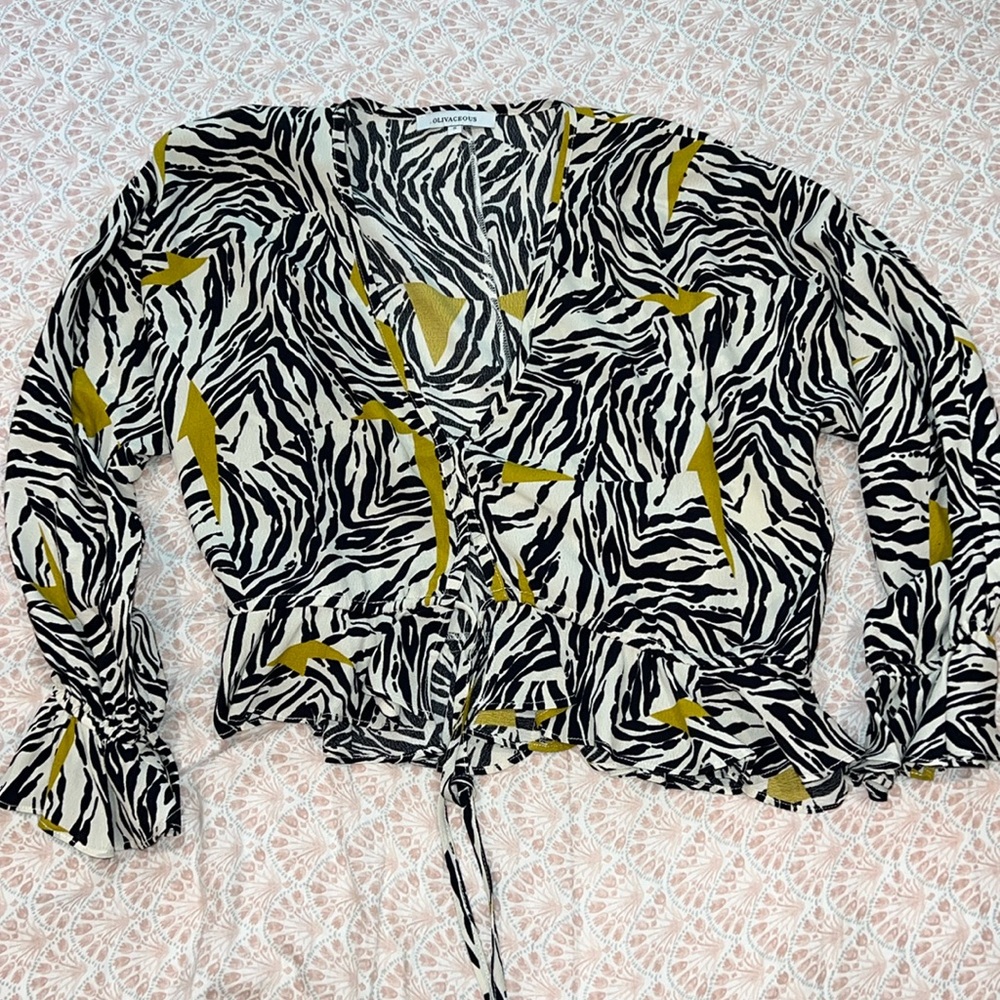 Crop Zebra Colored Blouse